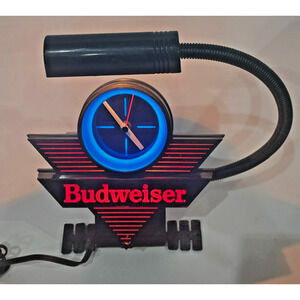 Vintage 1991 Budweiser Beer Register Light & Clock WORKS